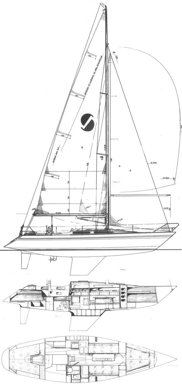 sirena 38 technical drawing